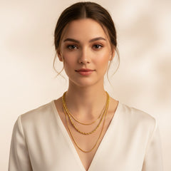 Tripple-Layer Rope Necklace Gold
