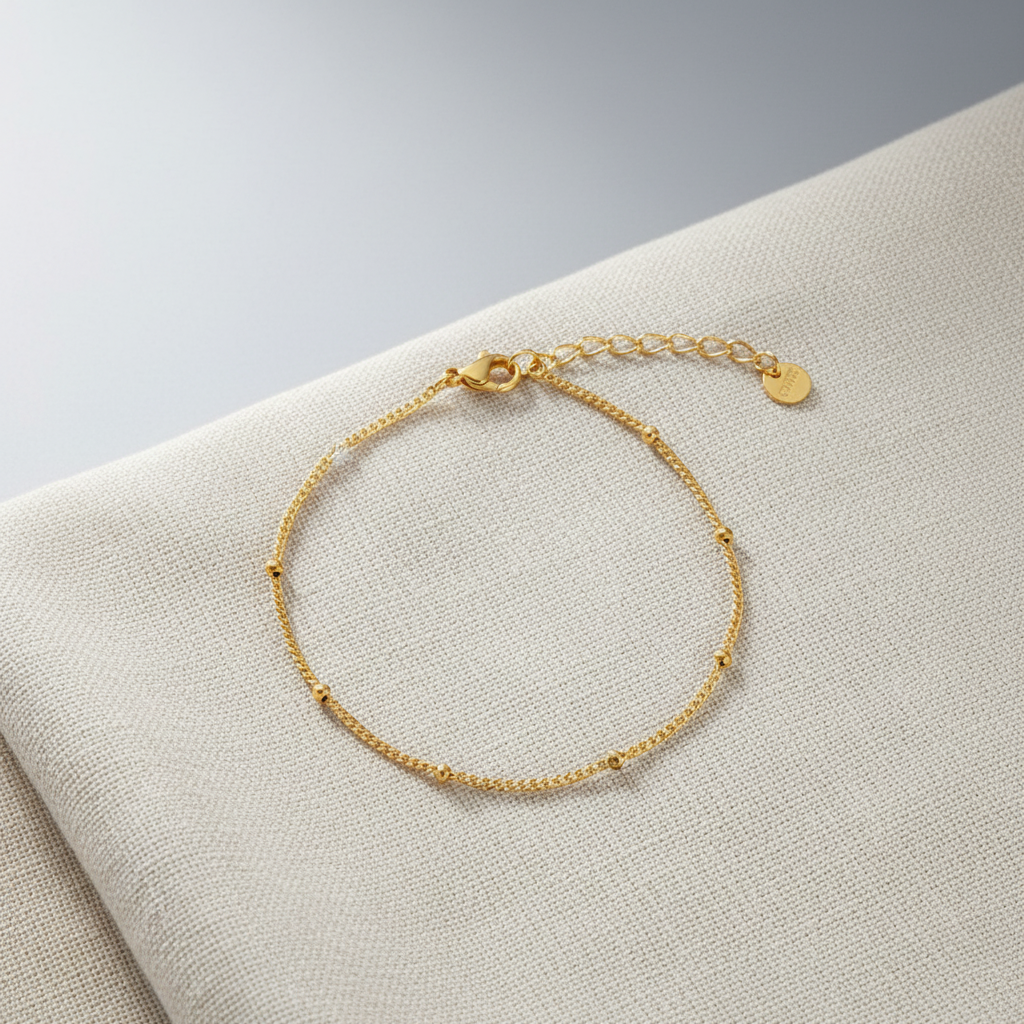 Dainty Beaded Bracelet 18K Gold