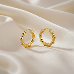 Bamboo Earrings 18K Gold