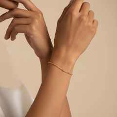 Dainty Beaded Bracelet 18K Gold