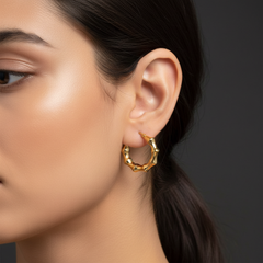Bamboo Earrings 18K Gold